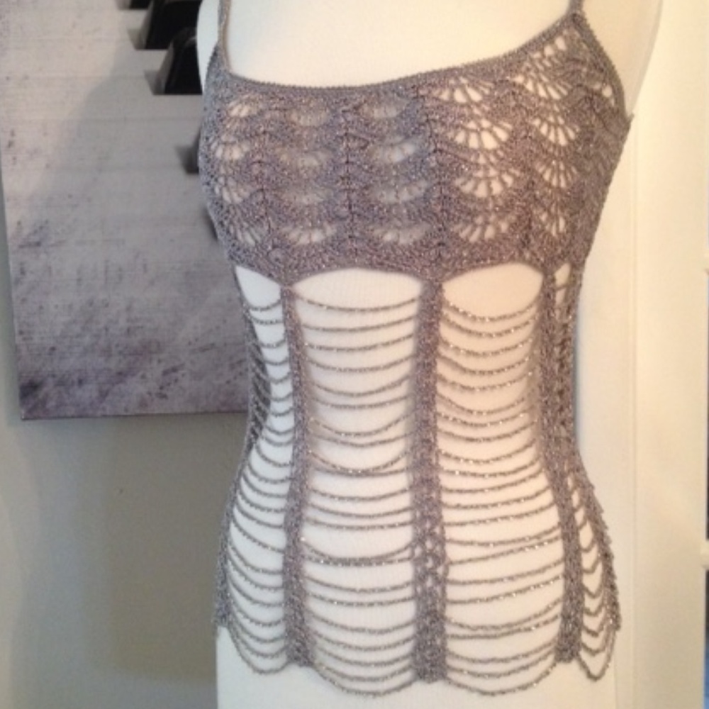 Victoria's Secret Sexy Silver Metallic Top